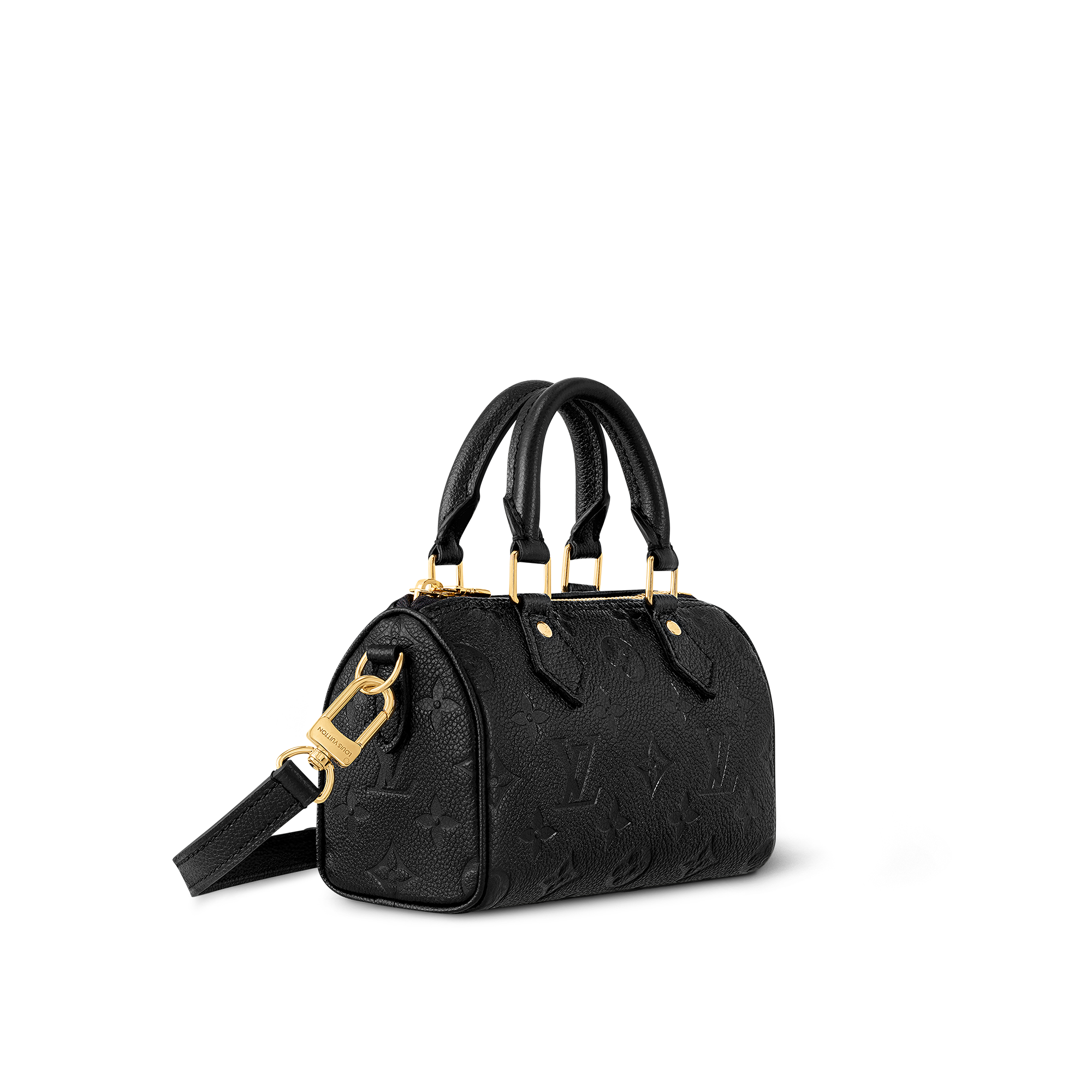 Nano Speedy Bag Luxury Monogram Empreinte Leather Black LOUIS